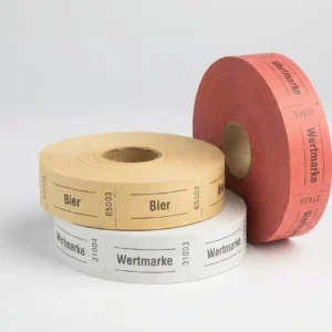 Wertmarken auf Rolle