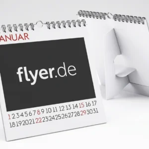 Tischkalender mit Wire-O-Bindung und Rückenstütze