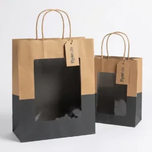 Geschenktaschen Papier mit Fenster und Etikett